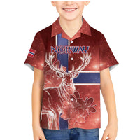 Personalized Norway Family Matching Mermaid Dress and Hawaiian Shirt The Moose With Saxifrage Flowers Galaxy Style - Wonder Print Shop