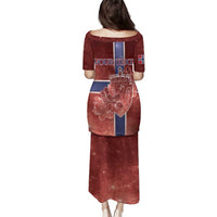 Personalized Norway Family Matching Puletasi and Hawaiian Shirt The Moose With Saxifrage Flowers Galaxy Style - Wonder Print Shop