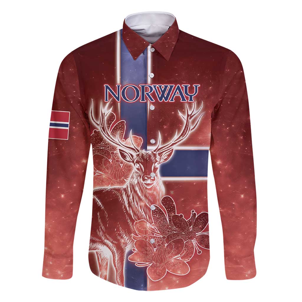 Personalized Norway Family Matching Short Sleeve Bodycon Dress and Hawaiian Shirt The Moose With Saxifrage Flowers Galaxy Style - Wonder Print Shop