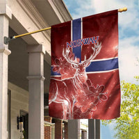 Norway Garden Flag The Moose With Saxifrage Flowers Galaxy Style - Wonder Print Shop