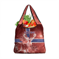 Norway Grocery Bag The Moose With Saxifrage Flowers Galaxy Style - Wonder Print Shop
