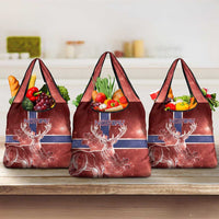 Norway Grocery Bag The Moose With Saxifrage Flowers Galaxy Style - Wonder Print Shop