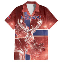 Personalized Norway Hawaiian Shirt The Moose With Saxifrage Flowers Galaxy Style - Wonder Print Shop