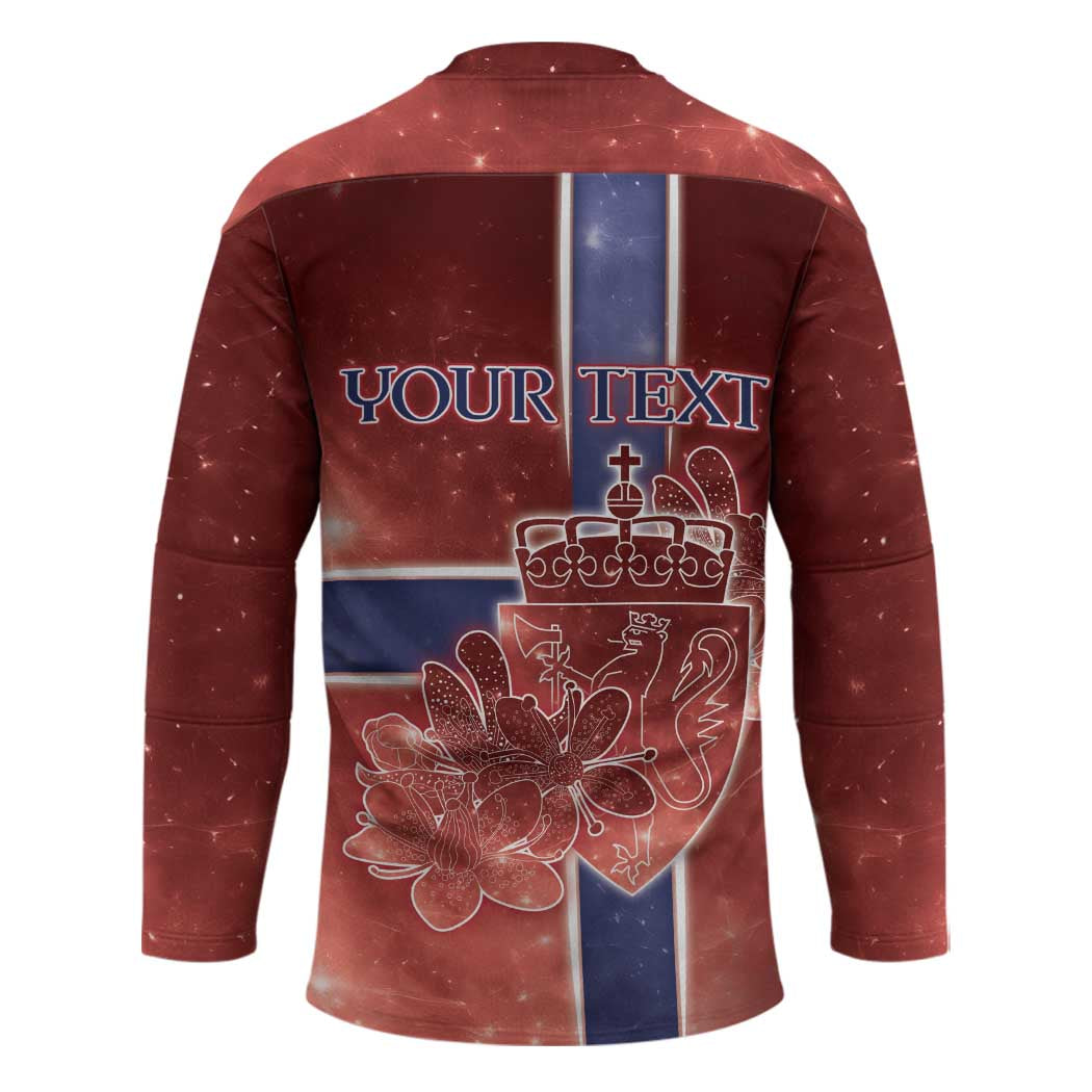 Personalized Norway Hockey Jersey The Moose With Saxifrage Flowers Galaxy Style - Wonder Print Shop