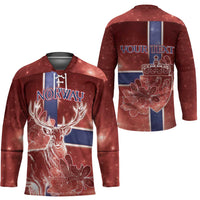 Personalized Norway Hockey Jersey The Moose With Saxifrage Flowers Galaxy Style - Wonder Print Shop