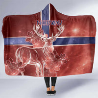Norway Hooded Blanket The Moose With Saxifrage Flowers Galaxy Style - Wonder Print Shop