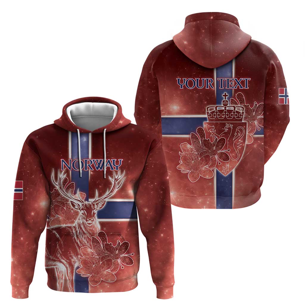 Personalized Norway Hoodie The Moose With Saxifrage Flowers Galaxy Style - Wonder Print Shop