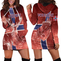 Personalized Norway Hoodie Dress The Moose With Saxifrage Flowers Galaxy Style - Wonder Print Shop