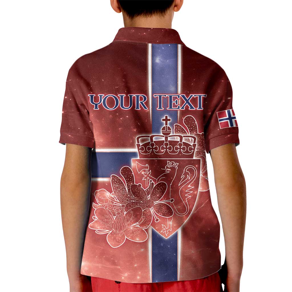 Personalized Norway Kid Polo Shirt The Moose With Saxifrage Flowers Galaxy Style - Wonder Print Shop