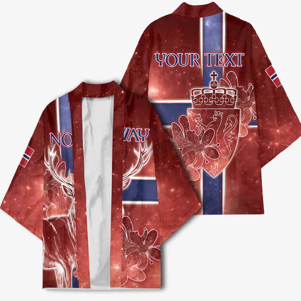 Personalized Norway Kimono The Moose With Saxifrage Flowers Galaxy Style - Wonder Print Shop