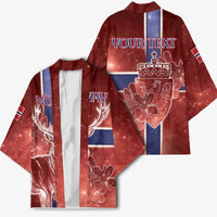 Personalized Norway Kimono The Moose With Saxifrage Flowers Galaxy Style - Wonder Print Shop
