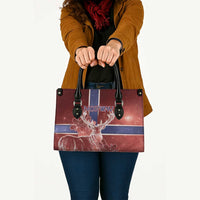 Norway Leather Bag The Moose With Saxifrage Flowers Galaxy Style - Wonder Print Shop