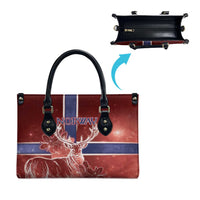Norway Leather Bag The Moose With Saxifrage Flowers Galaxy Style - Wonder Print Shop