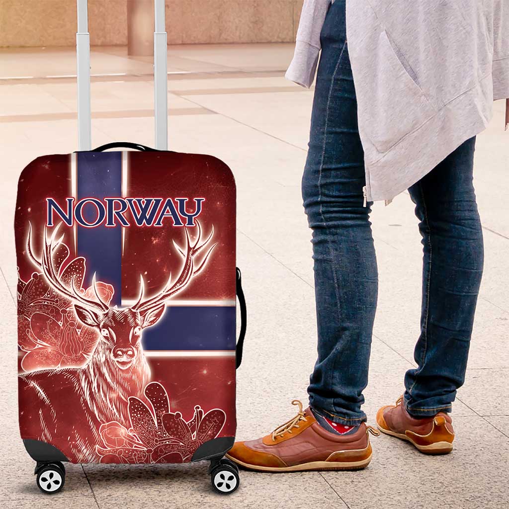 Norway Luggage Cover The Moose With Saxifrage Flowers Galaxy Style - Wonder Print Shop