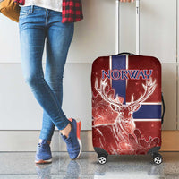 Norway Luggage Cover The Moose With Saxifrage Flowers Galaxy Style - Wonder Print Shop
