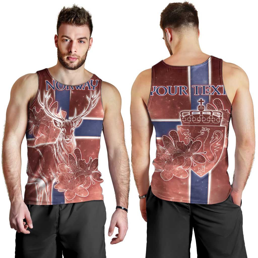 Personalized Norway Men Tank Top The Moose With Saxifrage Flowers Galaxy Style - Wonder Print Shop