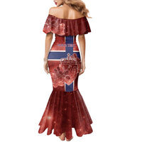 Personalized Norway Mermaid Dress The Moose With Saxifrage Flowers Galaxy Style - Wonder Print Shop