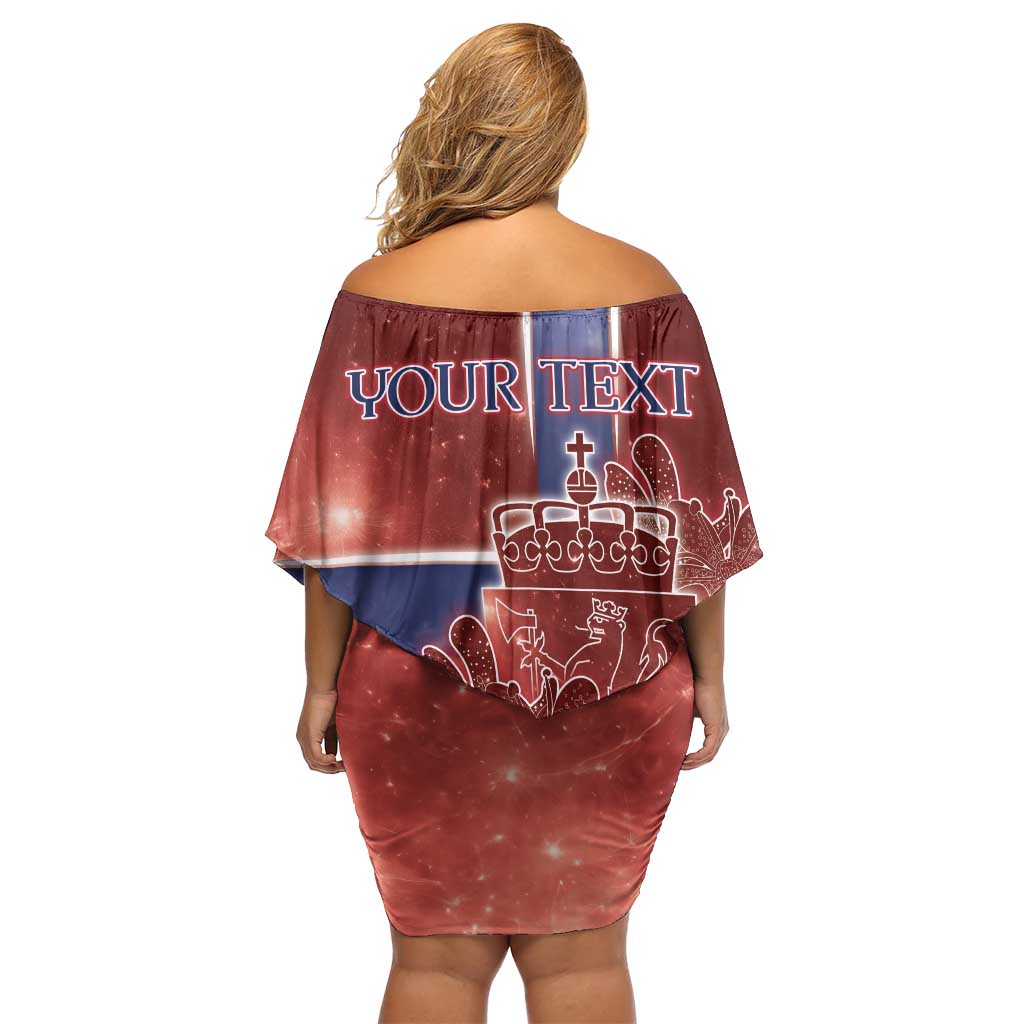 Personalized Norway Off Shoulder Short Dress The Moose With Saxifrage Flowers Galaxy Style - Wonder Print Shop