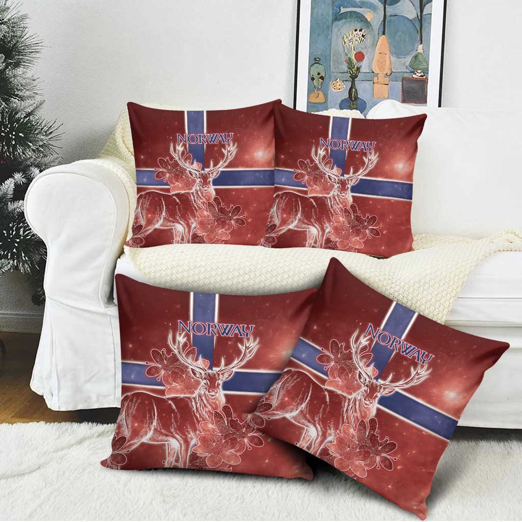 Norway Pillow Cover The Moose With Saxifrage Flowers Galaxy Style - Wonder Print Shop