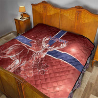 Norway Quilt The Moose With Saxifrage Flowers Galaxy Style - Wonder Print Shop