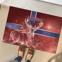 Norway Rubber Doormat The Moose With Saxifrage Flowers Galaxy Style - Wonder Print Shop