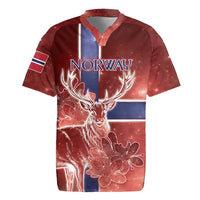 Personalized Norway Rugby Jersey The Moose With Saxifrage Flowers Galaxy Style - Wonder Print Shop