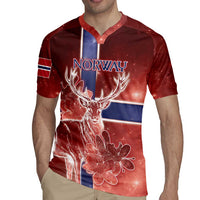 Personalized Norway Rugby Jersey The Moose With Saxifrage Flowers Galaxy Style - Wonder Print Shop