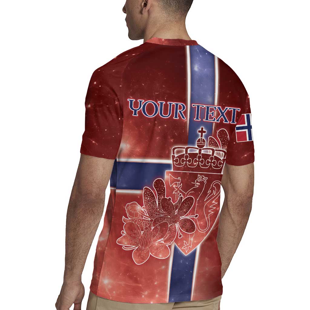 Personalized Norway Rugby Jersey The Moose With Saxifrage Flowers Galaxy Style - Wonder Print Shop