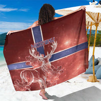 Norway Sarong The Moose With Saxifrage Flowers Galaxy Style - Wonder Print Shop