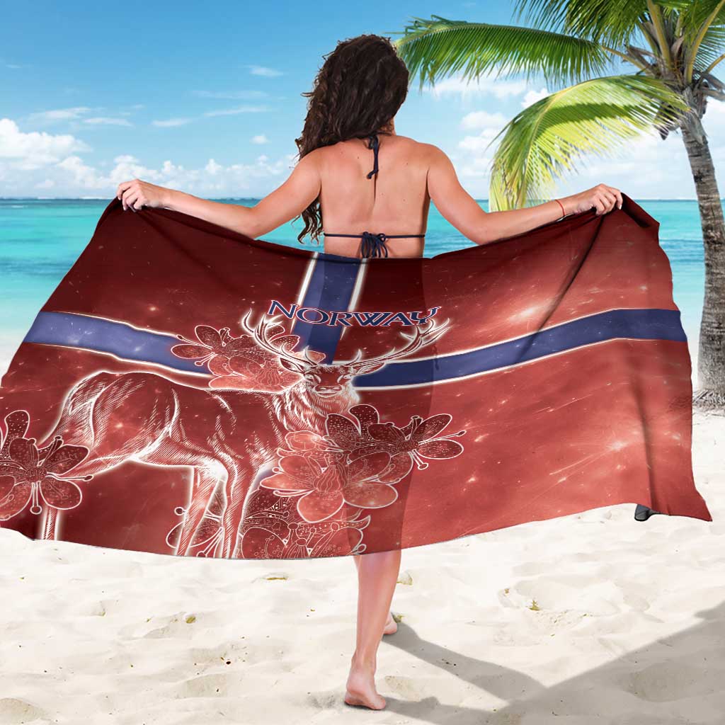 Norway Sarong The Moose With Saxifrage Flowers Galaxy Style - Wonder Print Shop