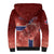Personalized Norway Sherpa Hoodie The Moose With Saxifrage Flowers Galaxy Style - Wonder Print Shop