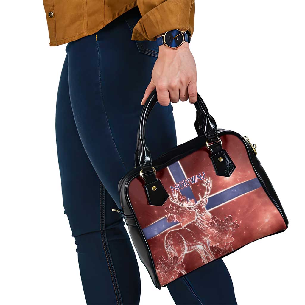 Norway Shoulder Handbag The Moose With Saxifrage Flowers Galaxy Style - Wonder Print Shop