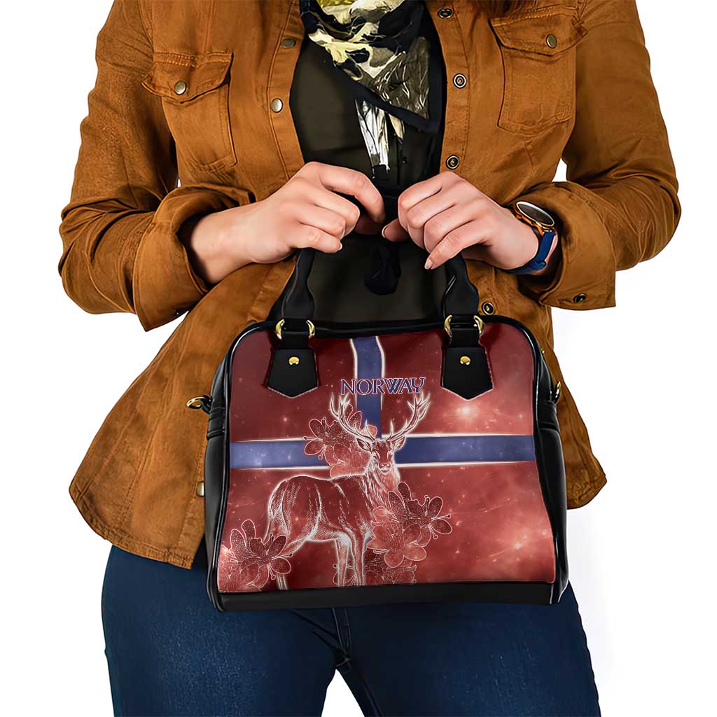 Norway Shoulder Handbag The Moose With Saxifrage Flowers Galaxy Style - Wonder Print Shop
