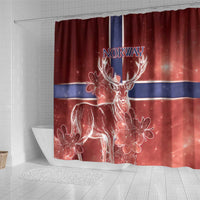 Norway Shower Curtain The Moose With Saxifrage Flowers Galaxy Style - Wonder Print Shop