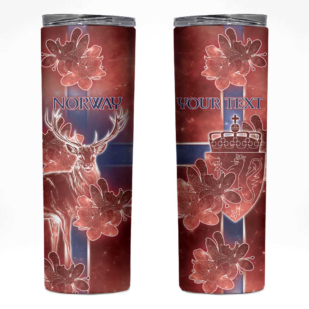 Personalized Norway Skinny Tumbler The Moose With Saxifrage Flowers Galaxy Style - Wonder Print Shop