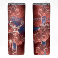 Personalized Norway Skinny Tumbler The Moose With Saxifrage Flowers Galaxy Style - Wonder Print Shop