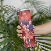 Personalized Norway Skinny Tumbler The Moose With Saxifrage Flowers Galaxy Style - Wonder Print Shop