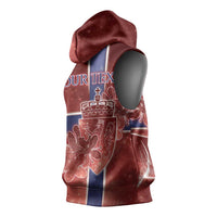 Personalized Norway Sleeveless Hoodie The Moose With Saxifrage Flowers Galaxy Style - Wonder Print Shop