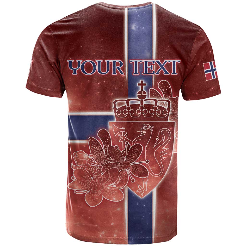 Personalized Norway T Shirt The Moose With Saxifrage Flowers Galaxy Style - Wonder Print Shop