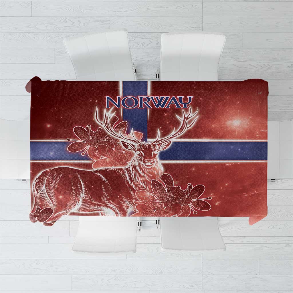 Norway Tablecloth The Moose With Saxifrage Flowers Galaxy Style - Wonder Print Shop