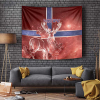 Norway Tapestry The Moose With Saxifrage Flowers Galaxy Style - Wonder Print Shop