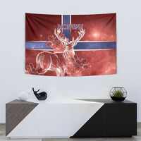 Norway Tapestry The Moose With Saxifrage Flowers Galaxy Style - Wonder Print Shop
