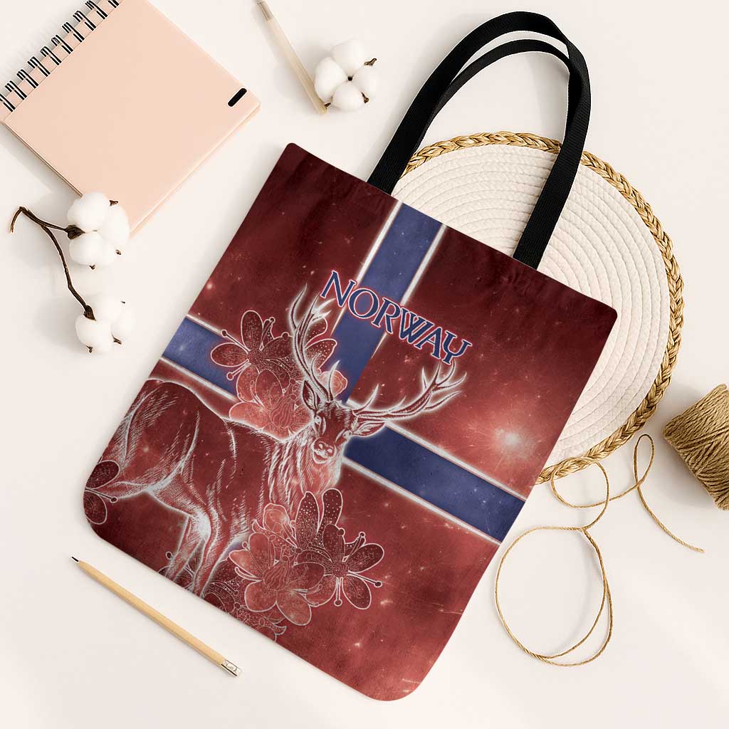 Norway Tote Bag The Moose With Saxifrage Flowers Galaxy Style - Wonder Print Shop
