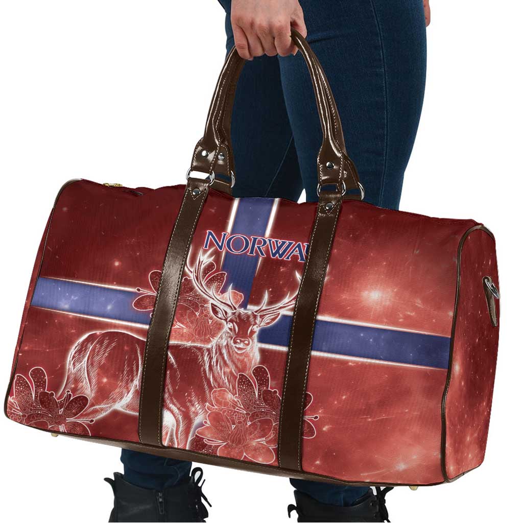 Norway Travel Bag The Moose With Saxifrage Flowers Galaxy Style - Wonder Print Shop