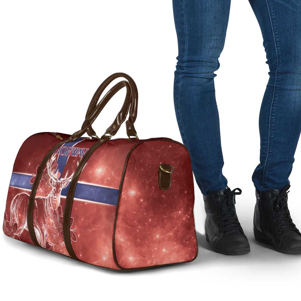 Norway Travel Bag The Moose With Saxifrage Flowers Galaxy Style - Wonder Print Shop