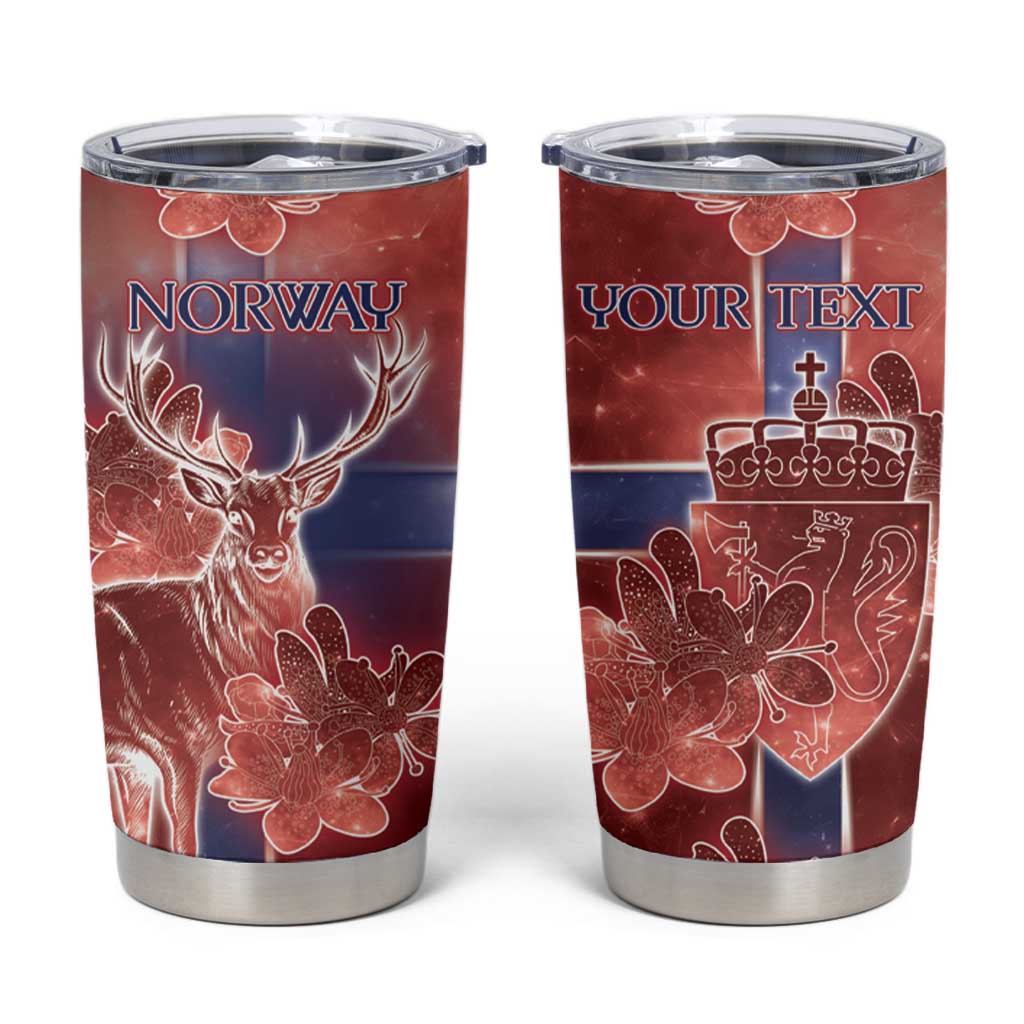 Personalized Norway Tumbler Cup The Moose With Saxifrage Flowers Galaxy Style - Wonder Print Shop