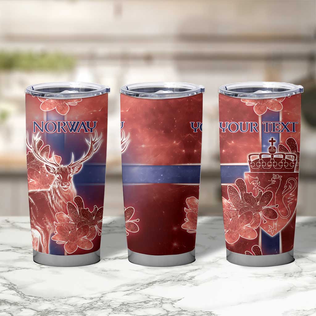 Personalized Norway Tumbler Cup The Moose With Saxifrage Flowers Galaxy Style - Wonder Print Shop