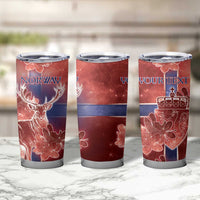 Personalized Norway Tumbler Cup The Moose With Saxifrage Flowers Galaxy Style - Wonder Print Shop