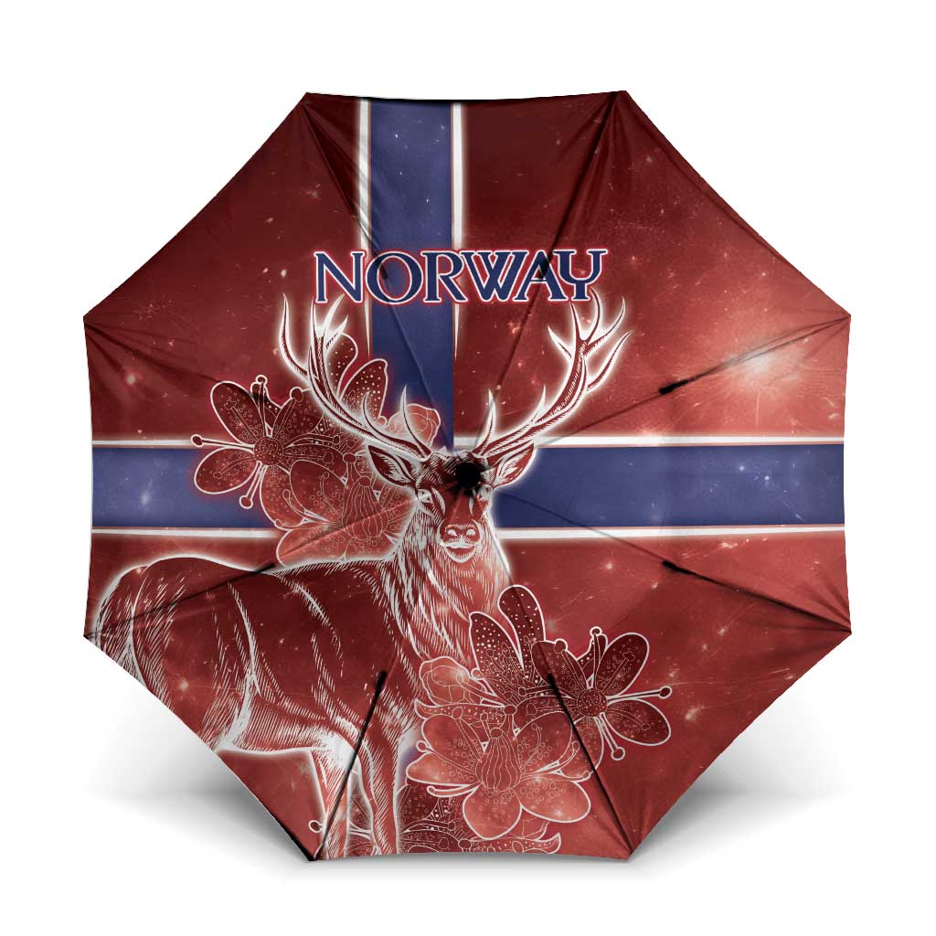 Norway Umbrella The Moose With Saxifrage Flowers Galaxy Style - Wonder Print Shop