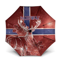 Norway Umbrella The Moose With Saxifrage Flowers Galaxy Style - Wonder Print Shop